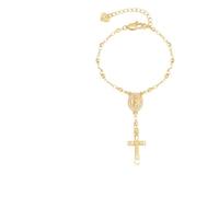 SHVCKLNPW Collier de perles religieuses en forme de Y de la Vierge Marie pour femmes, collier pendentif de Jésus en croix du Saint-Rosaire, bijoux de prière chrétiennes