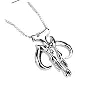 SHVCKLNPW Collier Symbole mandalorien Pendentif Chaîne, Chasseur de primes, pendentifs en forme de crâne, Guerres, Punk Bijoux Cadeau des hommes