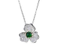 SHVCKLNPW Nouveau design de banquet éblouissant 2026 avec bijoux simples, fleurs européennes et américaines incrustées d’un collier carré vert