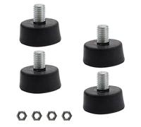 Shwdsy 4 Pièces Patin Antiderapant, Caoutchouc Silent Bloc, M10 X 35 mm Tampon Caoutchouc avec 4 Écrous pour Tables, Chaises, Armoires, Machines et Équipements