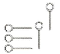 Shwdsy 5 Pièces Piton À Visser, M6 × 60 mm Crochet à Visser, Acier Inoxydable Vis Crochet, avec Œillet, Adapté pour Balançoires et Fauteuils Suspendus