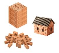 Shwdsy 50 Pièces Mini Briques Modèle, Terre Cuite Mini Briques, Briques Miniatures, 20 × 10 × 10 cm, pour le Bricolage, la Décoration de Jardin, le Modélisme, la Décoration Paysagère