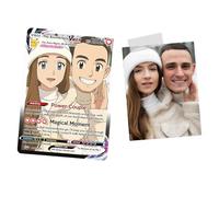 SHWorkshop Carte d'anniversaire de poke personnalisée - Carte Poke personnalisée avec texte du nom de la photo, cartes de poke personnalisées pour couple, impression photo de couple avec esthétique