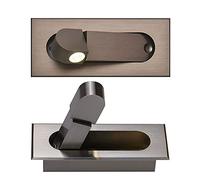 SHXITAYNB Liseuse LED Tete De Lit avec, Applique Murale Décorative Encastrée, Orientable À 360 °, Pliable À 90 °, 3W Neutre 4000K/Blanc Chaud 300OK,Matte Bronze,3W3000K