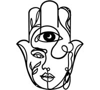 ShxTrade Décoration murale en métal - Géométrie sacrée - Décoration murale zen en métal - Bouddha en fer - Symbole de méditation - Décoration de salle à main pour yoga, chambre à coucher, salon