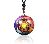 SHY878 7 cristaux de guérison de la pierre précieuse de chakra Reiki Collier de pendentif Chakra orgonite for bonne chance au yoga Méditation Protection