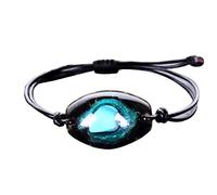 SHY878 Bangle d'orgonite Turquoise naturelle Bracelet d'énergie Charme Bijoux Guérison Bracelet Obssidienne Bracelet de méditation for femmes (Length : Adjustable)