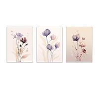 SHYAMIC Impression sur Toile intissee Abstrait, Violet Abstrait Minimaliste Decoration murale - Tableaux Décoration Moderne, Tableau Mural, Tableaux pour la mur - 60x80cmx3 Sans cadre