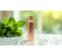 SHYAMVUN Bouteille d'eau en cuivre pur, capacité 1000 ml martelé