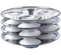 SHYAMVUN Cuiseur Vapeur Idli en Acier Inoxydable - 4 Étagères, 16 Gâteaux de Riz