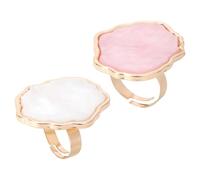 SHYCELOHES Palettes annulaires 2 pièces en résine blanche, palette coquillage mini, plateau de mélange de couleurs pratique pour professionnels de