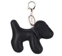 SHYCown Porte-clés en cuir avec pendentif en forme de chien, breloque de sac, portefeuille, noir, Medium