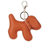 SHYCown Porte-clés en cuir avec pendentif en forme de chien, breloque de sac, portefeuille, Orange, Medium
