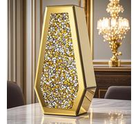 SHYFOY Grand Vase à Fleurs dorées en Verre écrasé pour centres de Table, vases de Sol Luxueux en Strass, décoration d'intérieur pour Salon, Salle à Manger, Table Basse, ne Peut Pas contenir l'eau