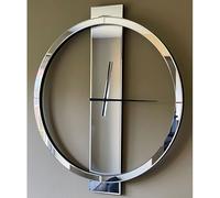 SHYFOY Grande horloge murale décorative pour salon - 58,4 cm - Finition miroir - Grande horloge moderne pour décoration murale ronde pour bureau, chambre à coucher, cheminée