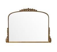 SHYFOY Miroir Mural Arqué Doré Vintage, Grand Miroir Mural Salon, Style Baroque Shabby Chic, Decoration Murale, 90 x 60 cm, Or