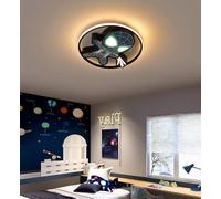 SHYHHTS Plafonnier LED À Intensité Variable For Chambre D'enfant Avec Télécommande, Design Créatif Spiderman, Éclairage De Plafond Rond For Garçon(Black-57cm)