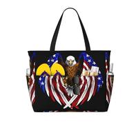 ShyHhts Sac de voyage de plage avec drapeau des États-Unis - Grande capacité - Sac à main pour femme imperméable et résistant au sable, adapté pour les voyages, les vacances à la plage, etc.