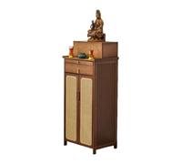 SHYJSGHZ Armoire sanctuaire de Bouddha, Table d'autel Niveaux avec Rangement, Table de Méditation en Bambou pour Salons Bureaux et Temples(Brown,24.4 * 14.9 * 47.2in)
