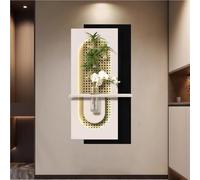 SHYJSGHZ Art Mural éclairé par LED avec Vase et Plantes artificielles, décoration en grès 3D avec télécommande, œuvre d'art Moderne à Suspendre for Salon, Couloir et entrée(D,35.4x70.9in)
