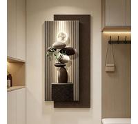 SHYJSGHZ Art Mural LED 3D avec Relief en Couches Moderne et Lumineux, décoration Murale en grès à intensité Variable avec télécommande for entrée, Salon, Couloir(D,35.4x70.9in)