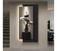 SHYJSGHZ Art Mural LED 3D avec Relief en Couches Moderne et Lumineux, décoration Murale en grès à intensité Variable avec télécommande for entrée, Salon, Couloir(A,15.7x31.5in)