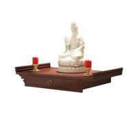 SHYJSGHZ Étagère D'autel Murale, Table D'autel De Méditation avec Rangement, Armoire Sanctuaire De Bouddha pour La Maison, Salons Et Petits Espaces(Red,15.7 * 9.1in)