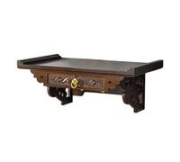 SHYJSGHZ Étagère D'autel Murale, Table D'autel Puja Wiccan en Bambou avec Rangement, Table De Méditation Chinoise, pour La Maison, Salons Et Petits Espaces(15.7 * 11.8 * 7.9in)