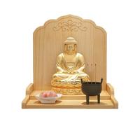 SHYJSGHZ Étagère D'autel Murale, Table De Sanctuaire Personnel avec Rangement, Table De Méditation Chinoise pour La Maison, Salons Et Petits Espaces(Gold,14.1 * 11.8 * 11.8in)