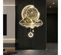 SHYJSGHZ Horloge Murale Déco 3D avec Lumière LED, Peintures Murales de Paysage Panoramique avec Horloge, Décoration Murale sur Secteur, pour Salon Chambre Bureau(B,15.7inx23.6in)