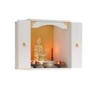 SHYJSGHZ Table D'Autel De Sanctuaire Personnel, Table De Méditation D'autels avec Rangement, Armoire D'Autel en Bois pour Salons Bureaux Et Temples(White,23.6 * 15.7 * 23.6in)