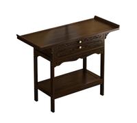 SHYJSGHZ Table D'autel Puja Wiccan en Bambou, Table D'autels avec Rangement, Table De Méditation Vintage Bouddhiste pour La Maison, Salons Et Petits Espaces(Walnut Color,26 * 13 * 39.4in)