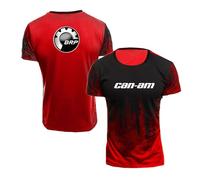 SHYLAC T-Shirt À Séchage Rapide pour Hommes pour Can-am Graphic Chemises De Sport Confortables Polos Doux Col Rond Manches Courtes Patchwork Demi-Manches-Red||XL