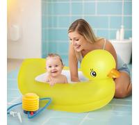 Shyllin Baleine Baignoire Gonflable pour Bébé,PVC Épaissi,Baignoire de Voyage Portable pour Nourrissons,Voyage Épais Bébé Bain,Bébés de 0 à 3 Ans,Convient aux Voyages et à la Maison (Canard jaune)