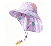 Shyllin Bob Enfant Anti UV 50, Chapeau Soleil Enfant avec Large Bord et Protège-Nuque, Bob Bébé Protection Solaire, Chapeau Été Garçon Fille 2-7 Ans (Lilas)