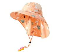 Shyllin Bob Enfant Anti UV 50, Chapeau Soleil Enfant avec Large Bord et Protège-Nuque, Bob Bébé Protection Solaire, Chapeau Été Garçon Fille 2-7 Ans (Abricot crème)