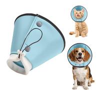 Shyllin Chien réglable Elizabeth Recovery Collier,Colerette Anti Lechage,Protection Cône pour Chien avec des Bords Réfléchissants,Prévenant Les Plaies de Léchage et de Morsure (Bleu, L)