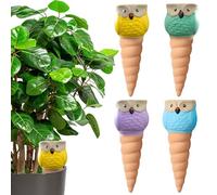 Shyllin Cône en Argile Goutte à Goutte, Ollas Terre Cuite à Planter 4Pcs, Hiboux Arrosoir Plante Interieur, Arrosage Goutte Automatique pour Plante, Globes Arrosage Plantes, Distributeur Eau Plante