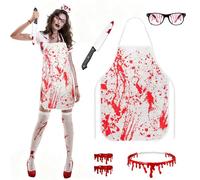 Shyllin Déguisement Boucher Halloween, Sang Déguisement Boucher, Horreur Costume Zombie, Effrayant Tablier Sang, Costume Tablier Sanglant, Sanglant Tabliers Bouchers pour Halloween, Carnaval, Cosplay