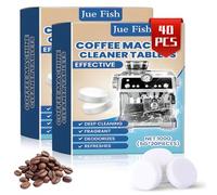 Shyllin Detartrant Machine a Cafe, 40x Pastille Nettoyage Machine a Cafe, Détartrant Cafetière, Nettoyage en Toute Sécurité, Sans Résidus, Compatibles avec la Plupart des Machines à Café Automatiques