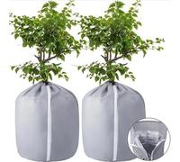 Shyllin Housses de Protection en Pot pour Plantes, Voile hivernage Plante Exterieur 50x45cm, Voile d'hivernage Protection Plantes en Pot avec Zip&Cordon, Sac de Protection Thermique Pot de Fleurs