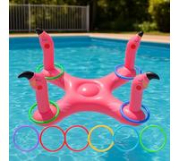 Shyllin Jeux Piscine, Jeux Piscine Enfant, Jeu d'adresse de Lancer Flamant Rose, Jouet Gonflable Piscine, Jouet de Piscine Ring Toss Game pour Fête de Pool Plage Jardin Summer Party (Flamant Rose)