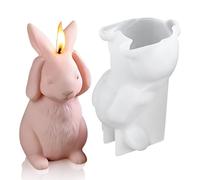 Shyllin Lapin de Pâques Moules en Silicone, Moules à Bougies 3D,Moule en Plâtre,Convient pour le Plâtre DIY, les Bougies, la Résine, le Savon et les Décorations de Pâques (Ne rien entendre)