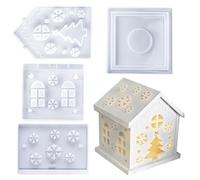 Shyllin Moule Silicone Maison, Moule Maison, Moules Silicone Platre, Créez Votre Propre Village de Noël, Cadeaux de Noël et Projets DIY (Flocons de neige)