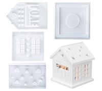 Shyllin Moule Silicone Maison, Moule Maison, Moules Silicone Platre, Créez Votre Propre Village de Noël, Cadeaux de Noël et Projets DIY (Cœurs)