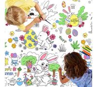 Shyllin Nappe de Pâques à Colorier 180x120cm - Poster Printemps pour Enfants, Papier pour Réunions Famille, Evénements Scolaires, Fêtes Pâques
