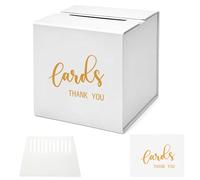 Shyllin Urne de Vote 21 x 21 x 21 cm, Boîte de Vote avec Autocollants Transfert et Raclette, Urne pour Sondages, Tombolas, Mariages, Écoles, Bureaux, Associations et Événements (E)