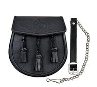 SHYNE KILTS U.K Celtique Noir Ciselé Kilt Sporran Cuir Sporran Cuir