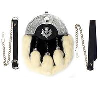 SHYNE KILTS U.K Cuir Kilt Sporran Costume Complet Chrome Cantle Celtique avec Chardon