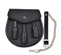 Shyne Kilts U.K Kilt écossais avec sporran et ceinture en cuir avec 3 glands à franges